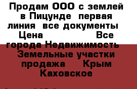 Продам ООО с землей в Пицунде, первая линия, все документы › Цена ­ 9 000 000 - Все города Недвижимость » Земельные участки продажа   . Крым,Каховское